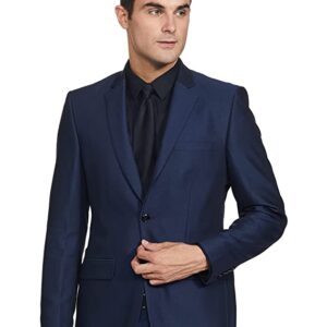 Raymond Rayon Blend Men's Full Sleeve Contemporary FIT Dark Blue Formal Suit
